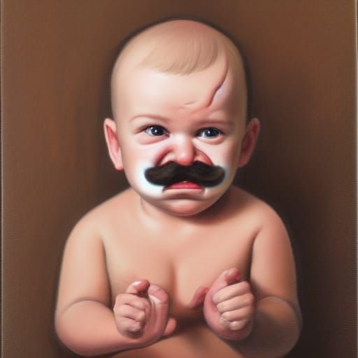 Evil Baby with a Moustache
