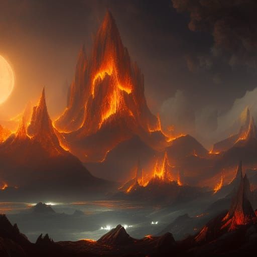 Island Ablaze under Celestial Fireworks