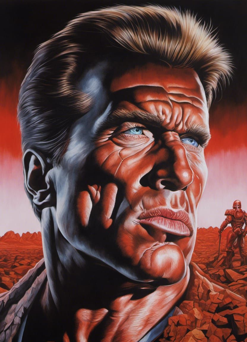Terminator Action Figure in Desolate War-Torn Landscape