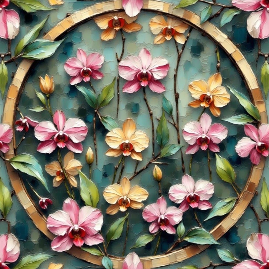 Vibrant Orchids in Impressionist Watercolor Style