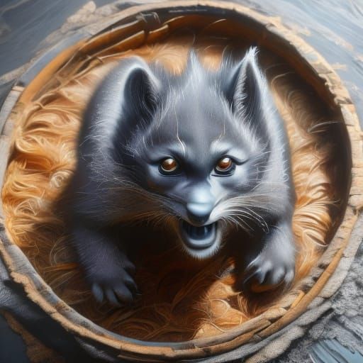 Surreal Figures in Chalk Fantasy Sfumato Style