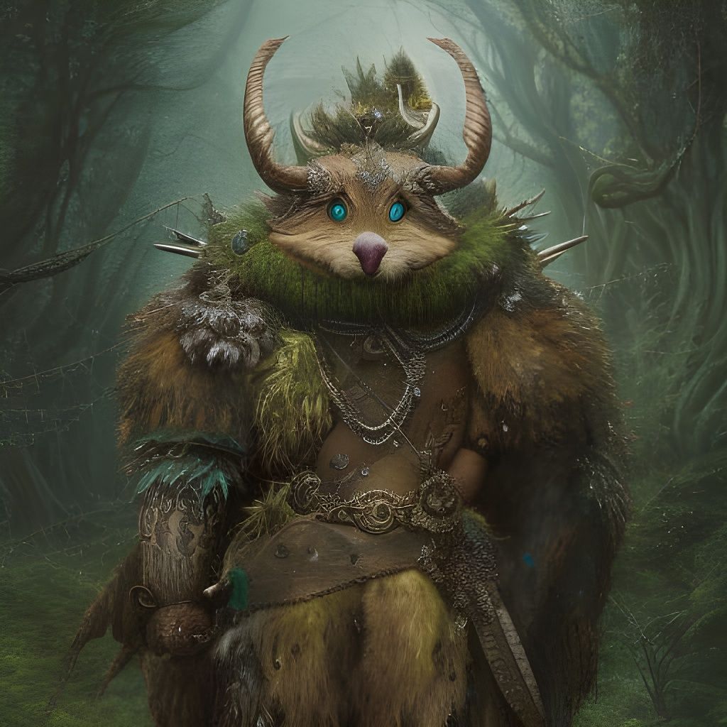 Armored Rabbit Portrait in Fantasy Jungle Style