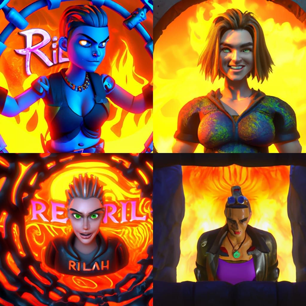 Rhea Ripley in Vibrant, Radial Gates of Hell Concept Art