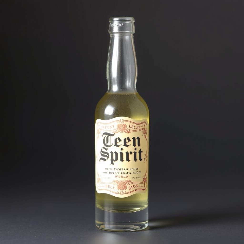 Vintage Bottle with Ornate Label