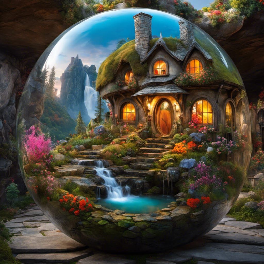 Hobbit Home inside a sphere