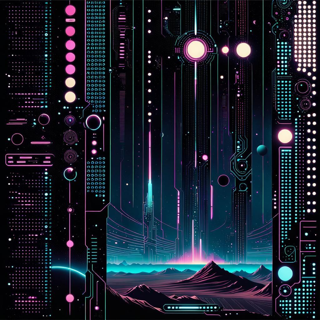 Cybercore Universe Amidst Distant Planet's Grain of Sand