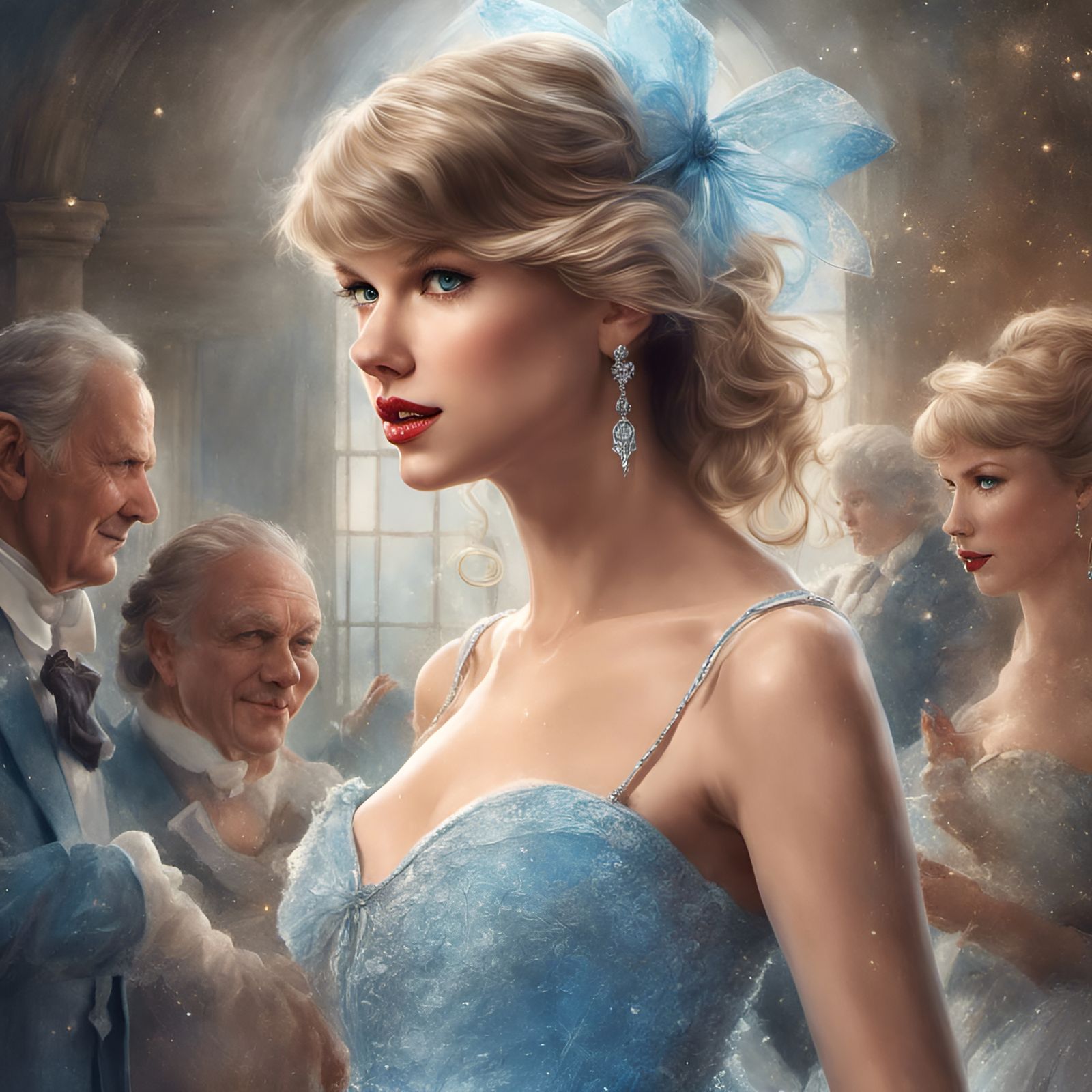 Taylor Swift as Cinderella in a Vibrant Digital Portrait