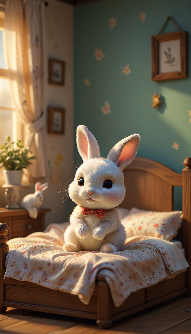 Sylvanian Family Baby Rabbit Wakes in Mid Century Dream Home