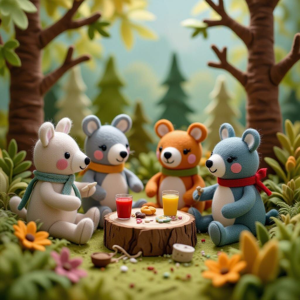 Whimsical Felt Animals Party in the Bush