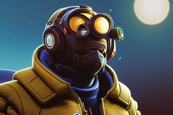 Intricate Winston Portrait in Vintage Sci-Fi Style