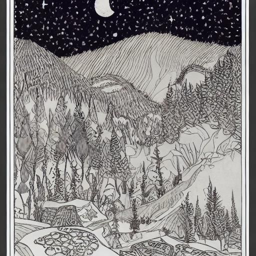 Night in the mountains