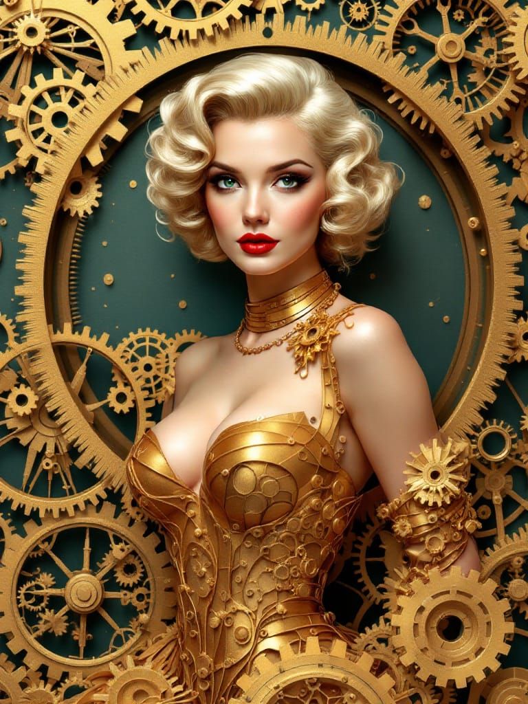 Victorian Innovation Papercraft with Retro-Futuristic Gears