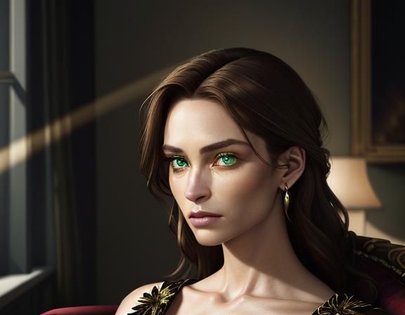 Elegant Lady in Velvety Twilight