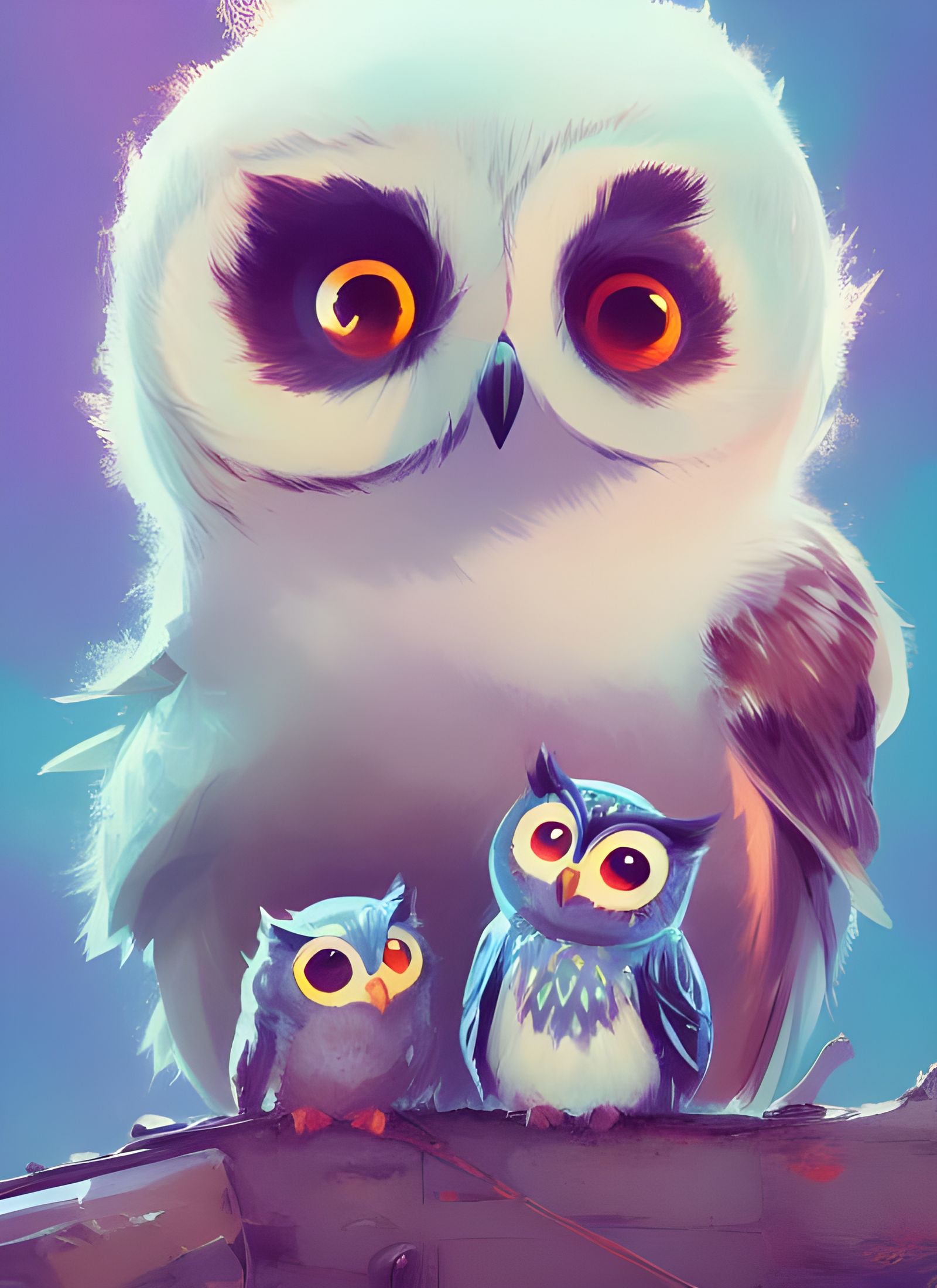 Vibrant Family Portrait in Chibi Style