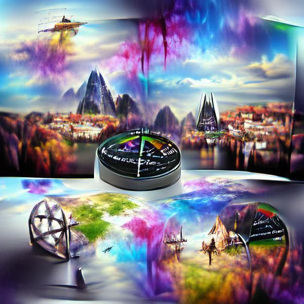 Globe Illuminated by Holographic Light in a Vibrant, Colorfu...