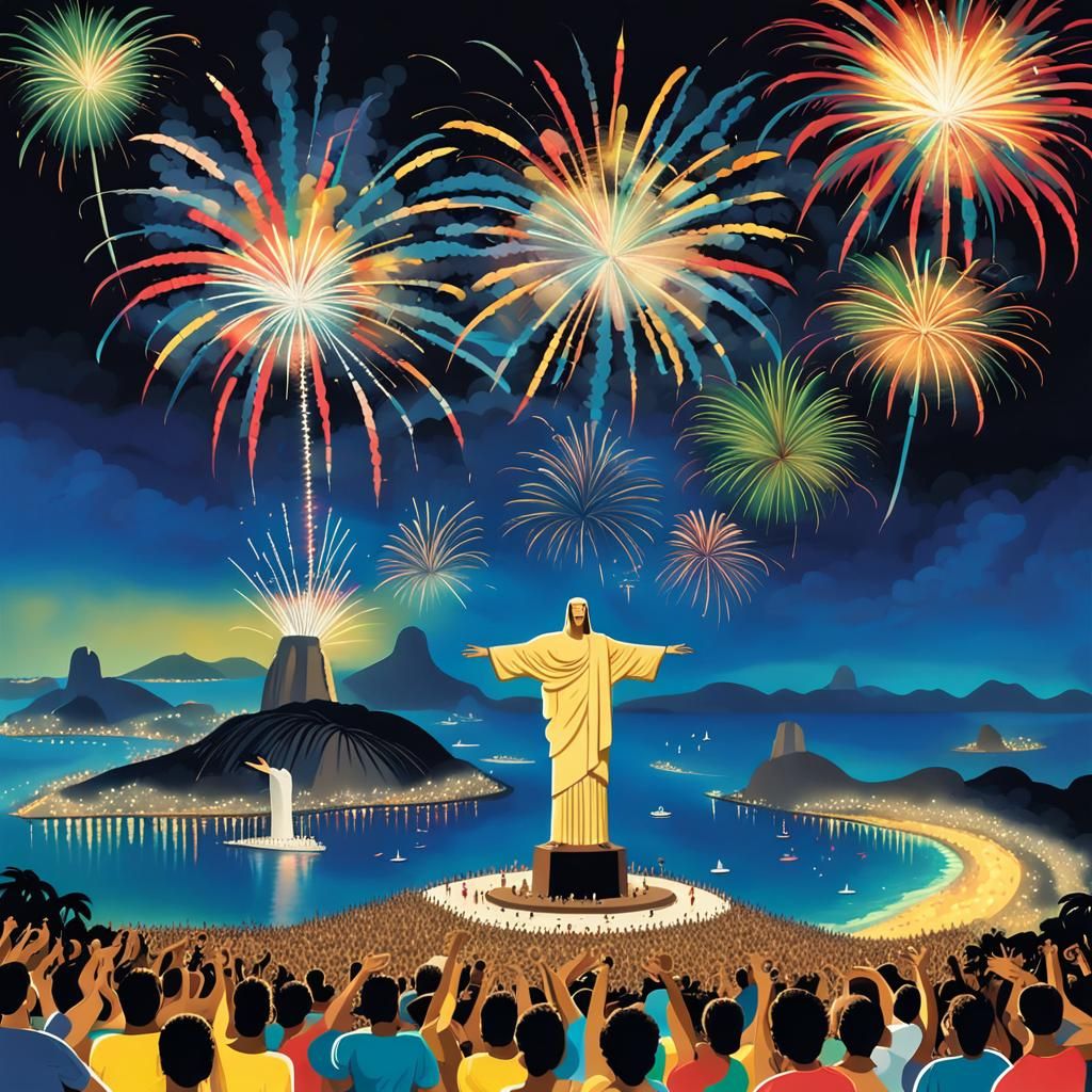 Rio New Year's Eve Celebration in Vibrant Colors