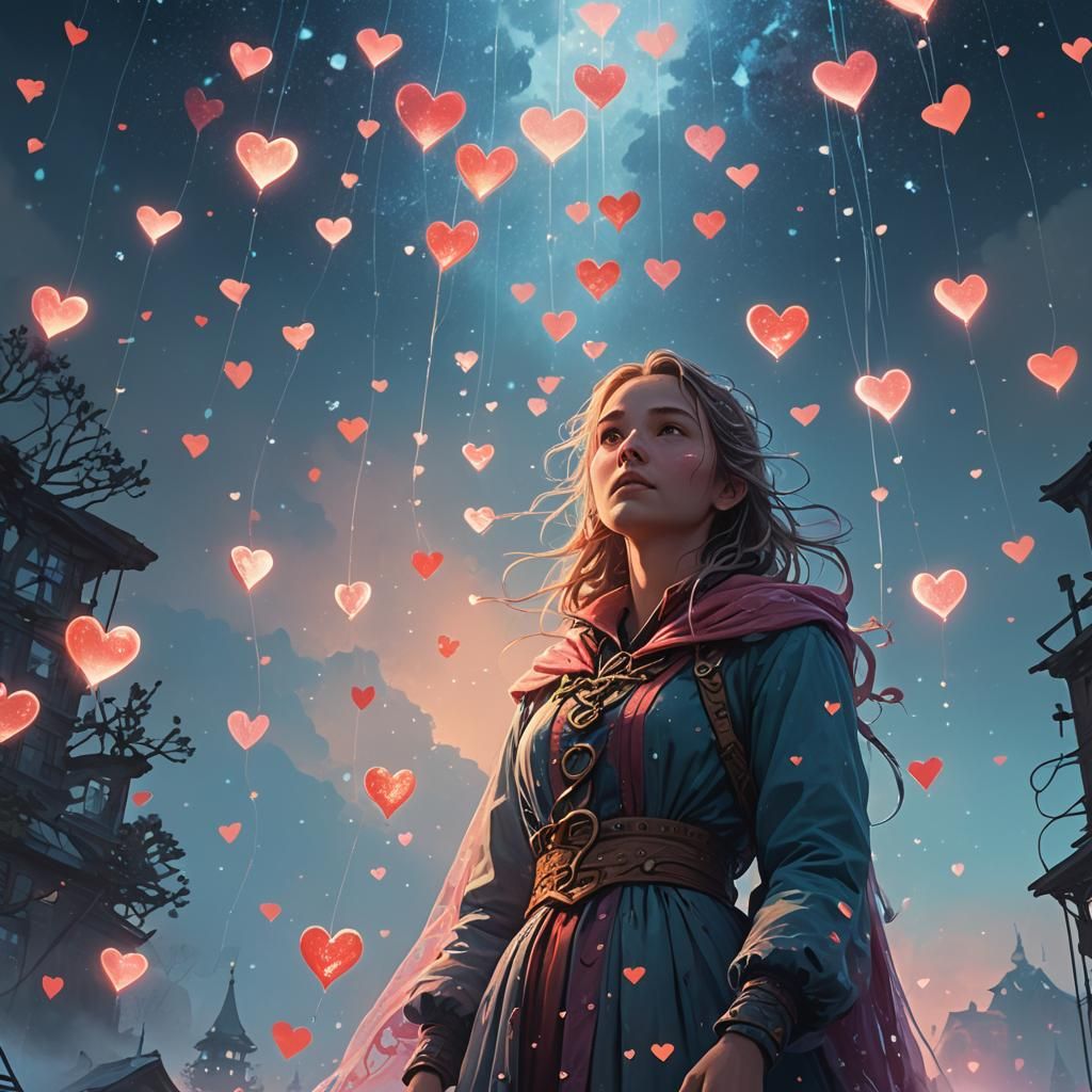 Enchanted Heart Goddess in Ethereal Splendor