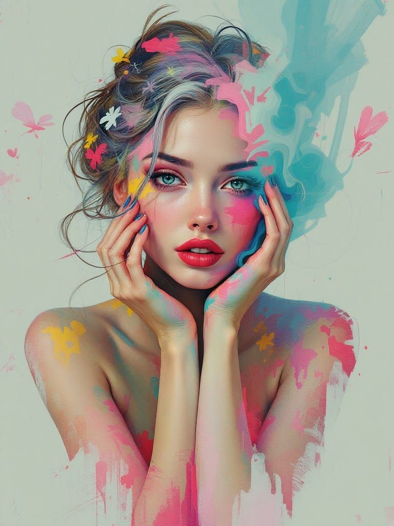 Distorted Beauty in Pastel Hues