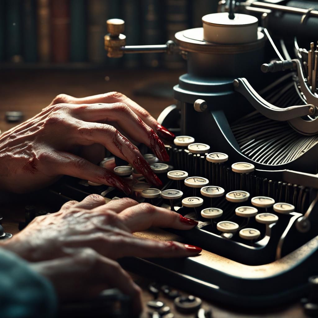 Vintage Typewriter Dreamscape with Intricate Details