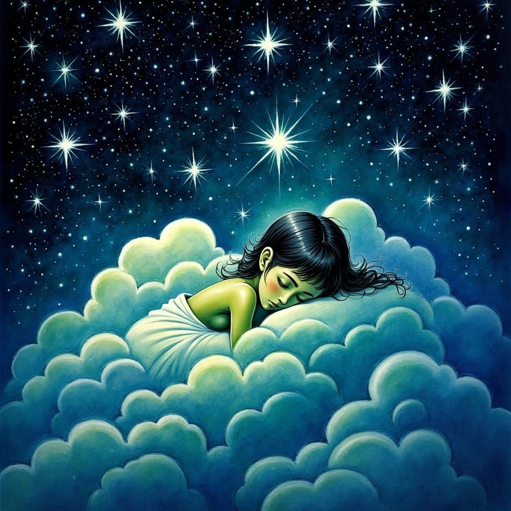 Moonlit Slumber in Whimsical Fantasy