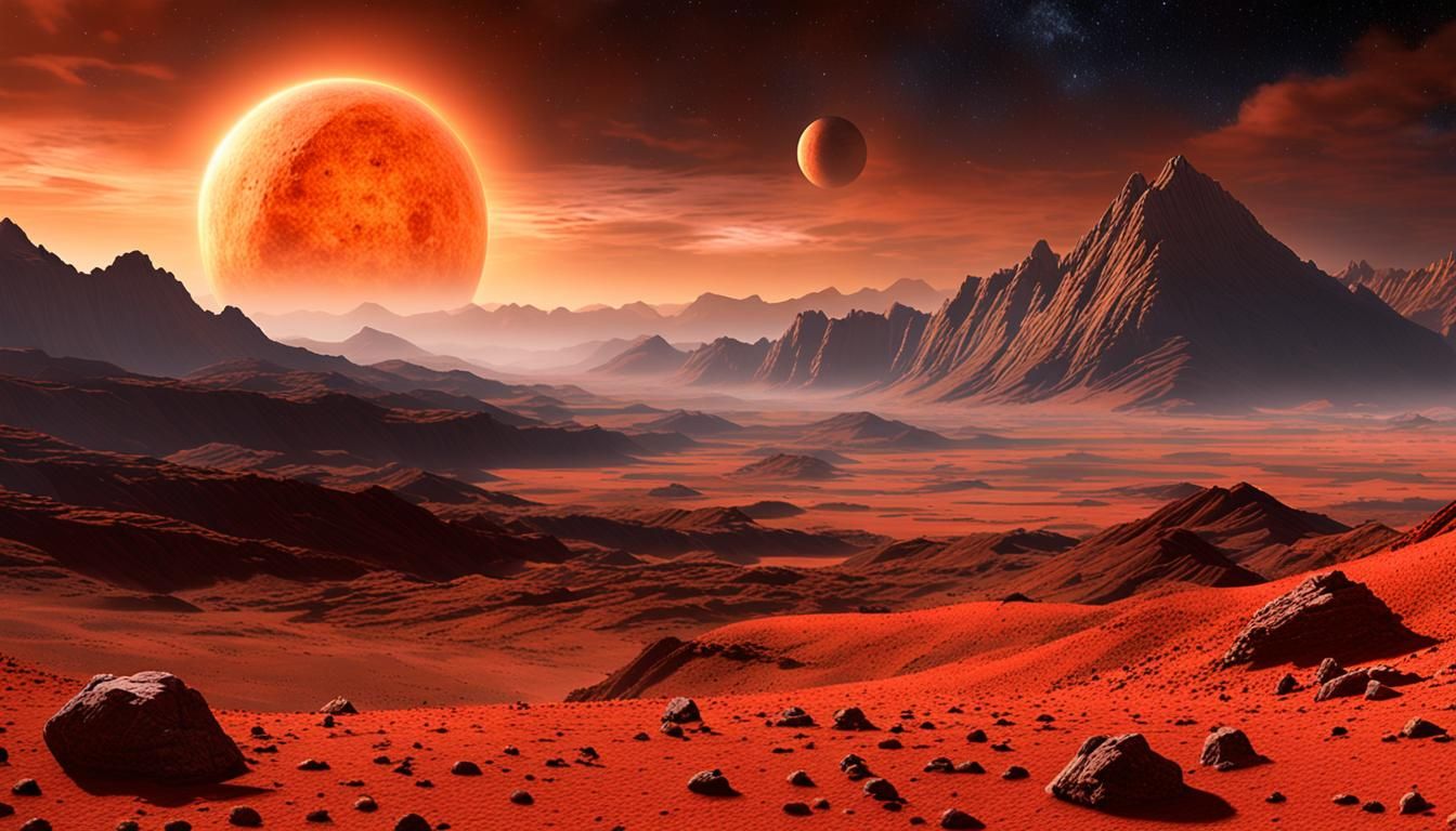 Red Dwarf Star Proxima Centauri Shines on a Desert Planet