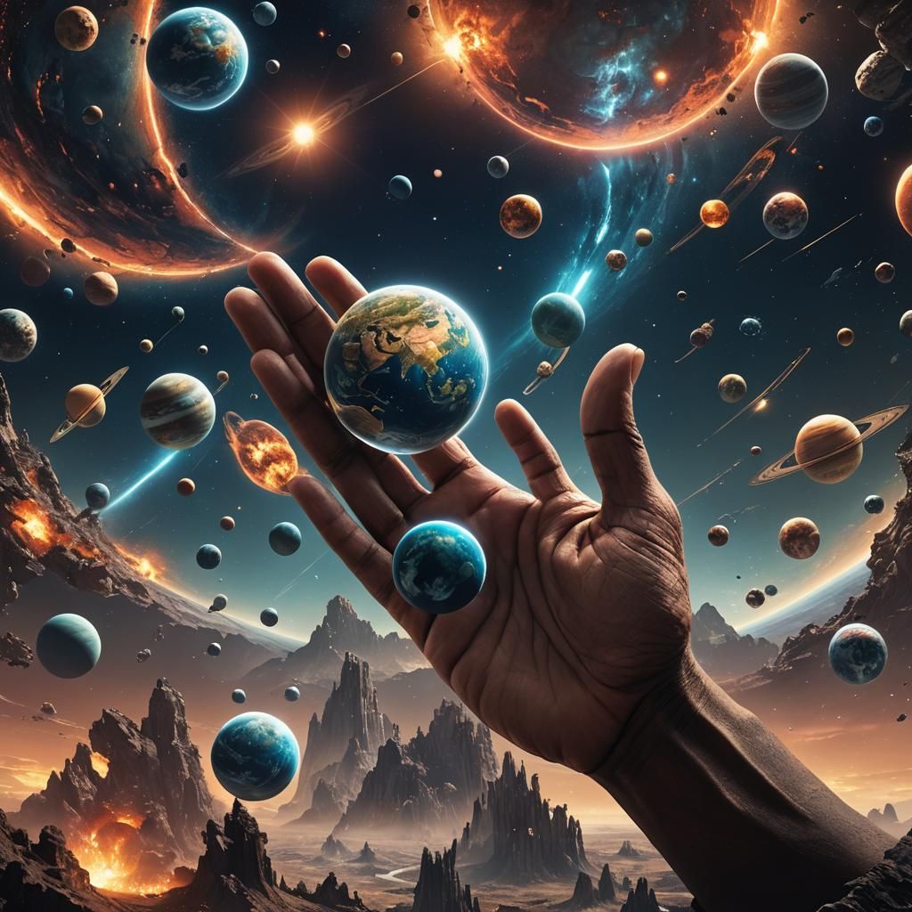 Planets Collide in a Celestial Palm
