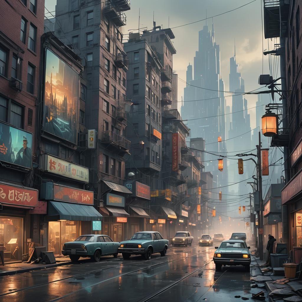 Fantasy Cityscape in a World Without Books