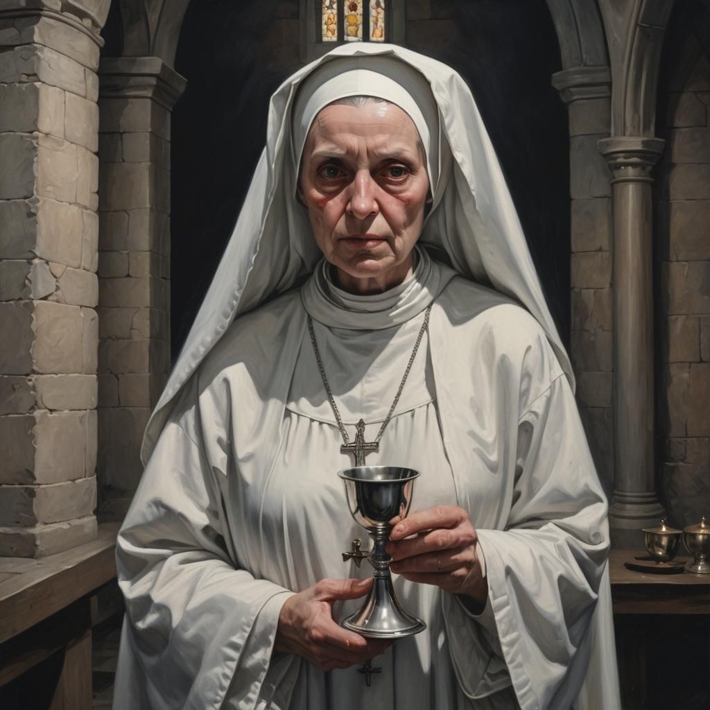 Mysterious Nun in Dark Chapel Seeks Spiritual Enlightenment