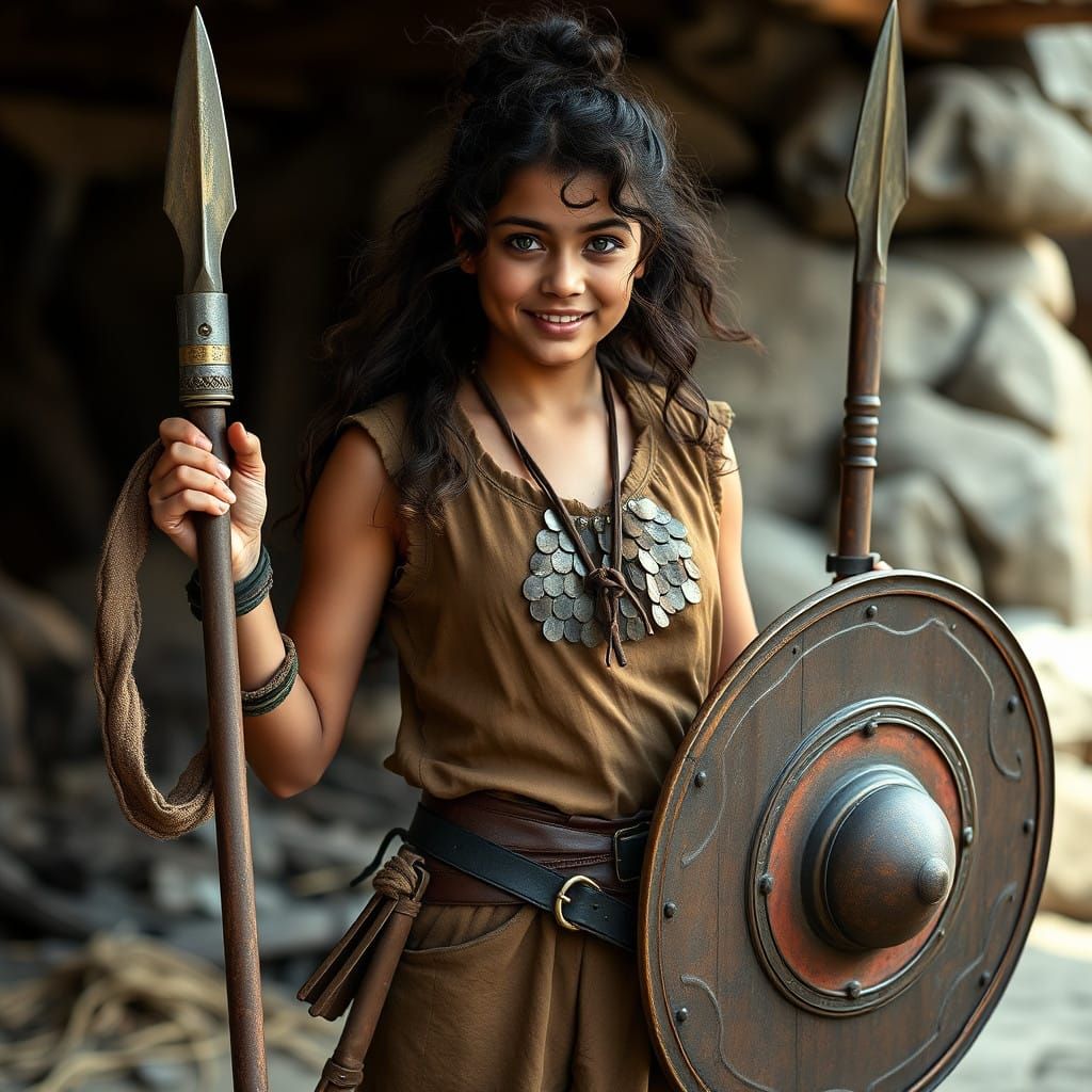 Radiant Warrior in Earth-Toned Armor