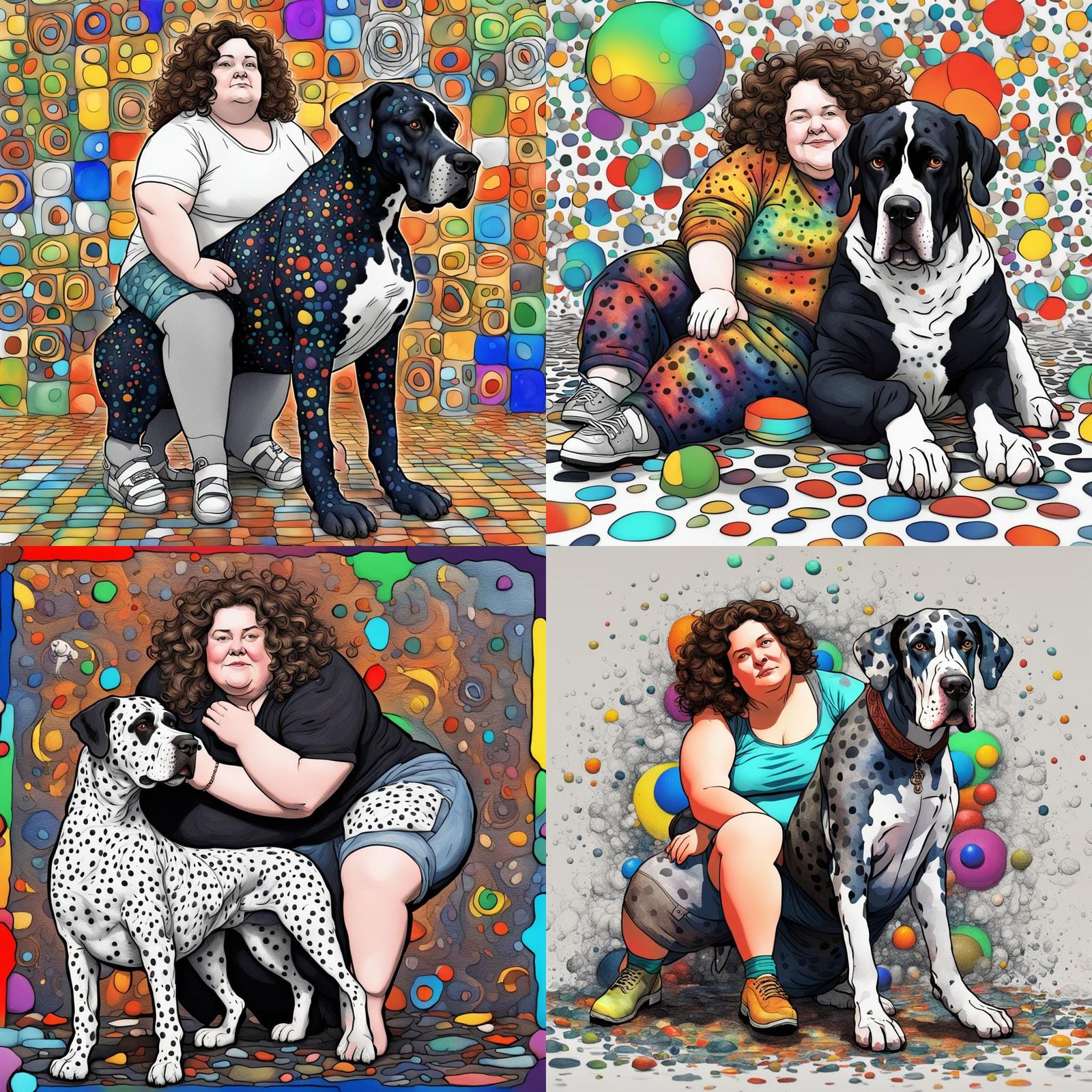 Surreal Solarpunk Portrait of a Chubby Woman with a Great Da...