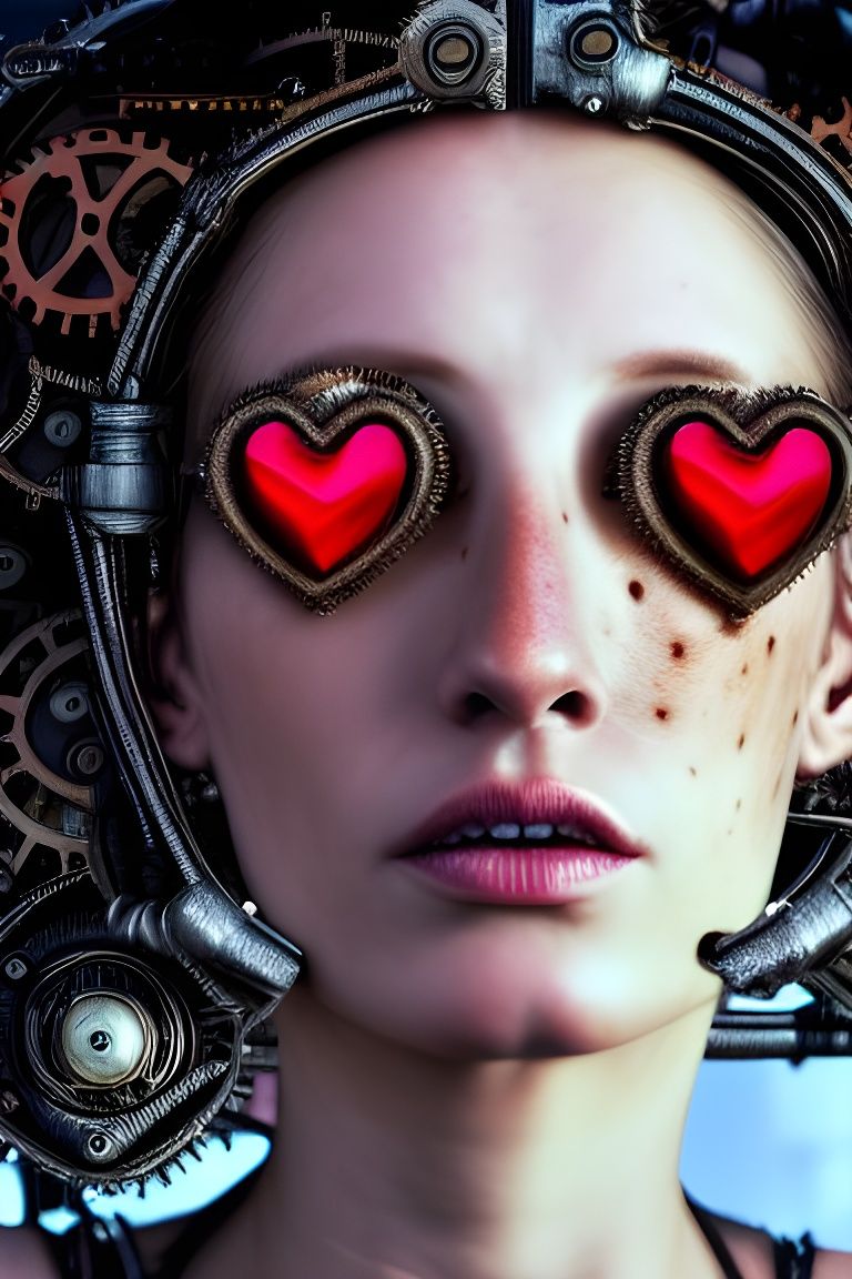 Hyperrealistic Portrait of a Red Haired Steampunk Queen