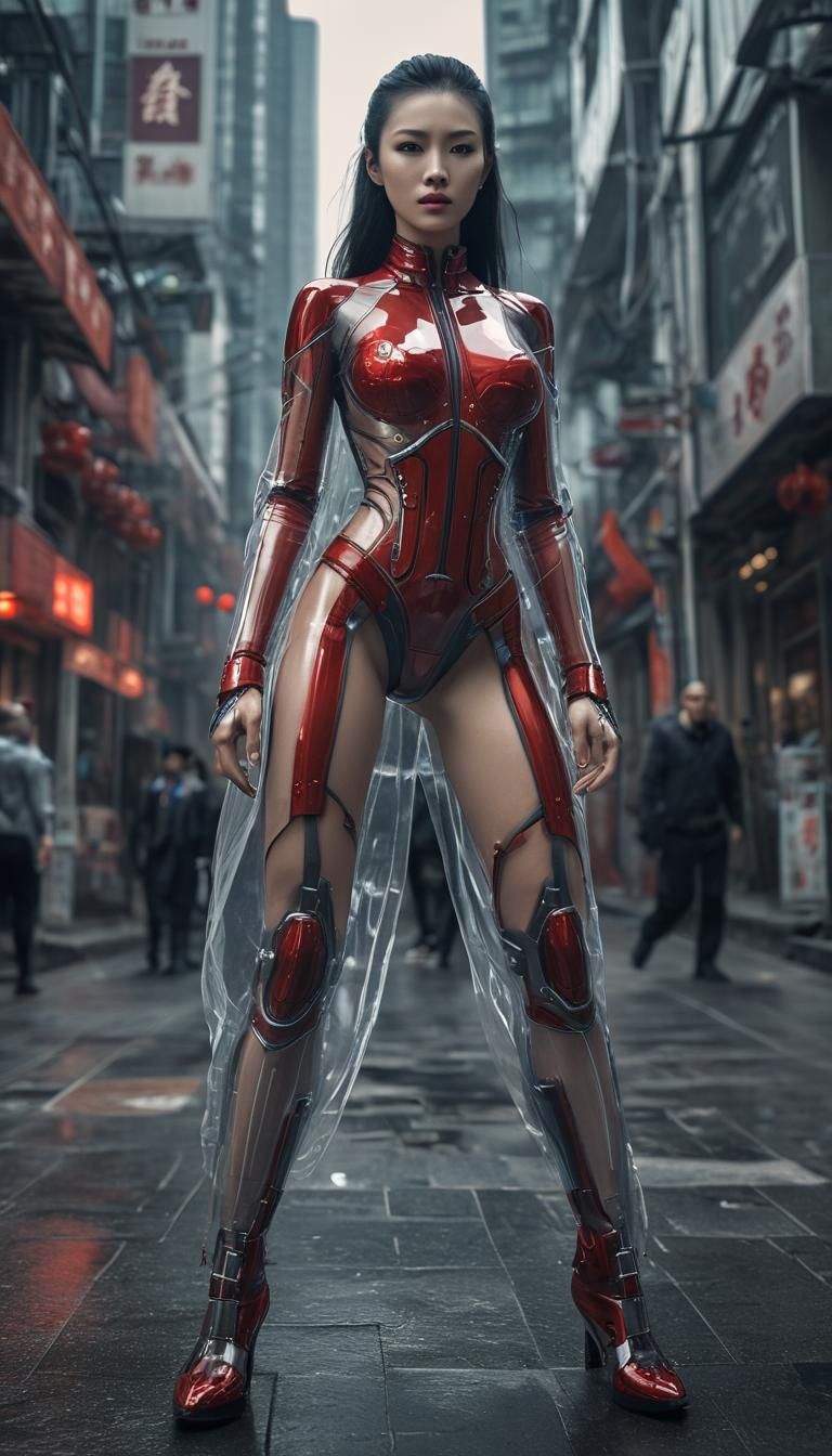 Cyberpunk Goddess in Futuristic China