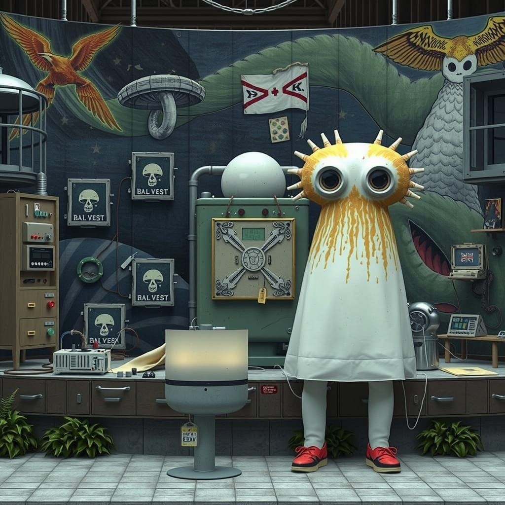 17th Century Computer near Modernist Brutalist Bungalow