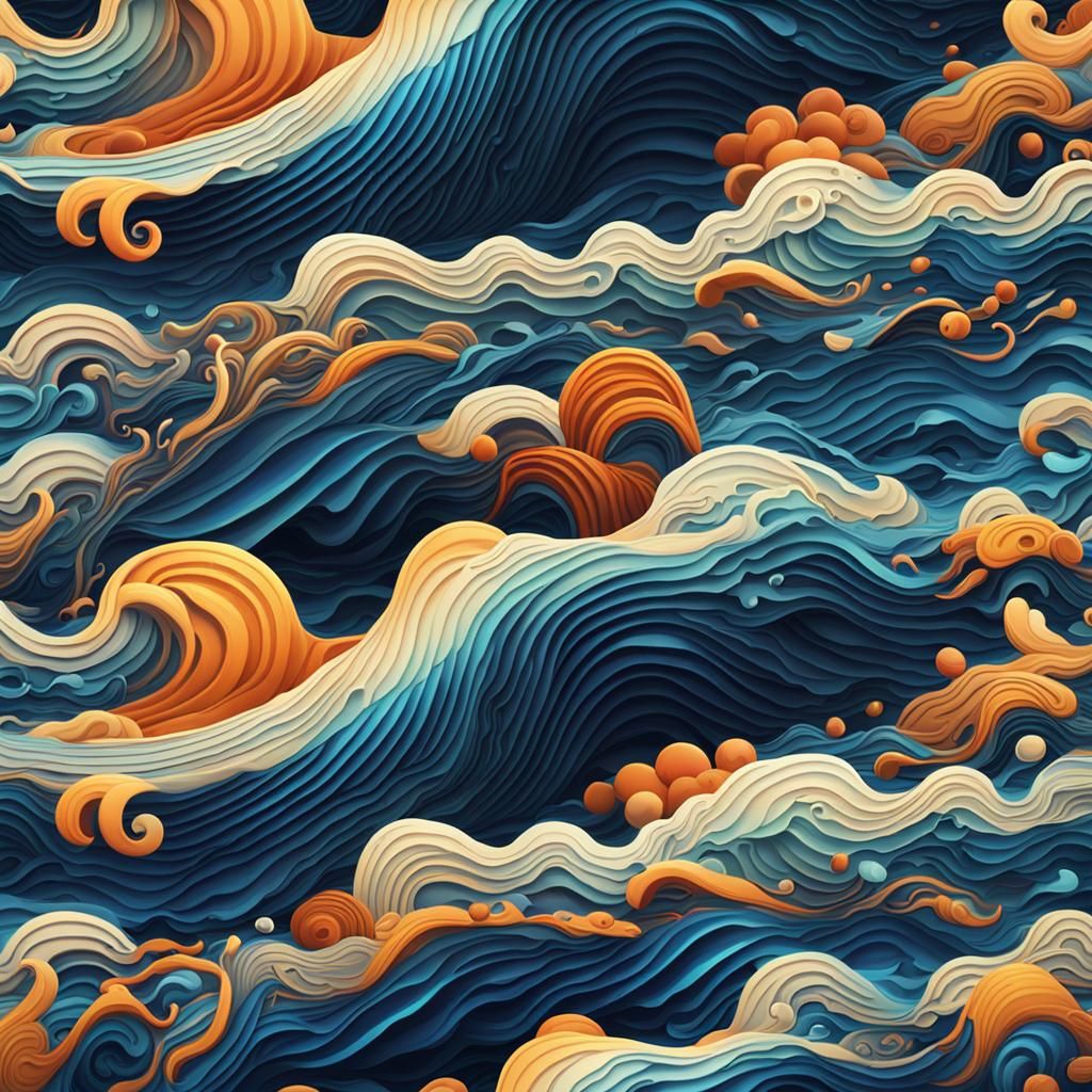 Intricate Typographical Waves in Fantastical, Graded Backgro...