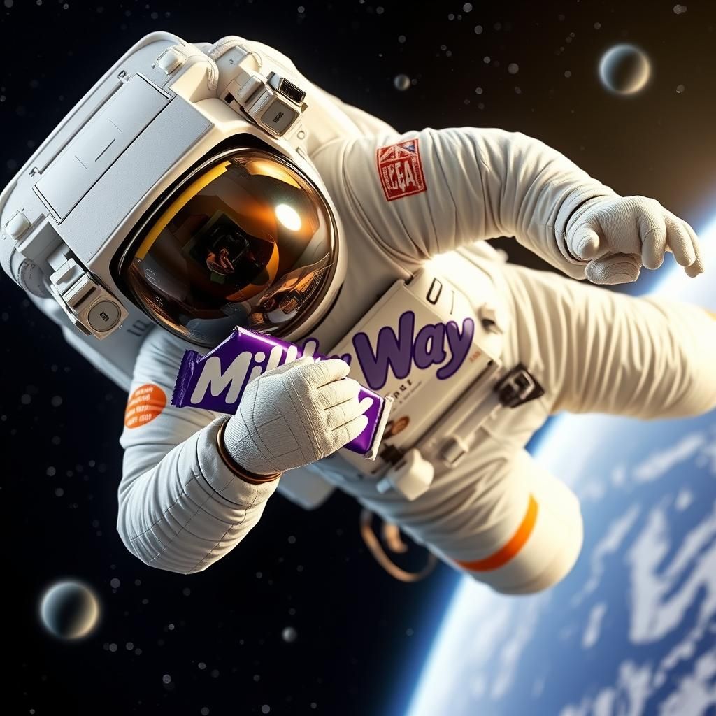 Cosmic Astronaut Savoring Milky Way