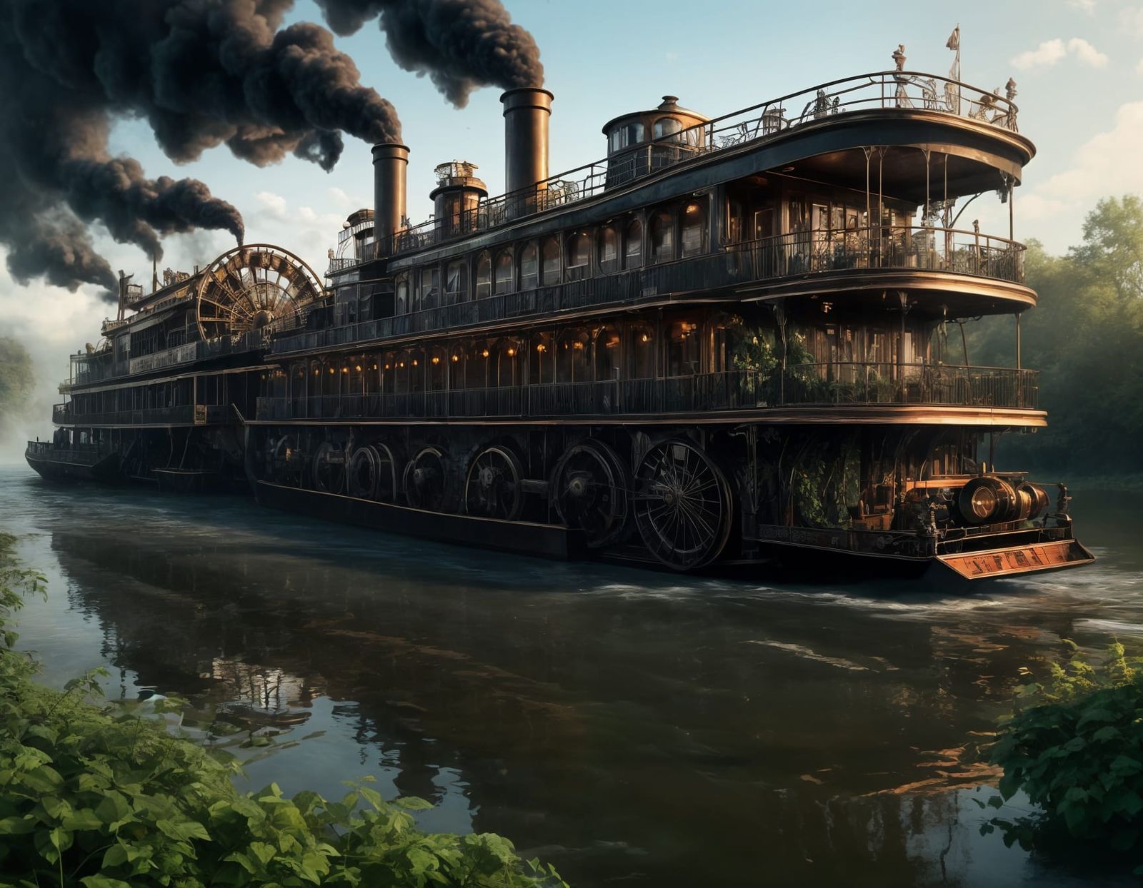 Epic Steampunk Queen Ship Plunges into Creepy, Overgrown Jun...