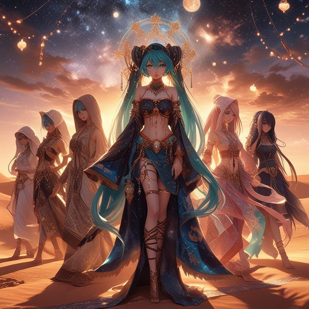 Miku as Desert Sorceress in Arabian Nights Style