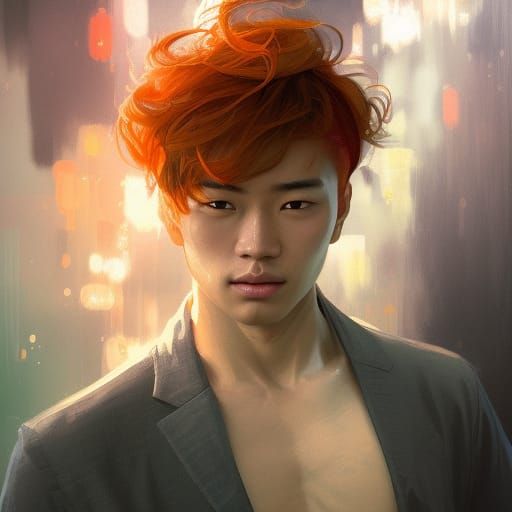 Dramatic Portraits of a Young Asian Hero in Triadic Colors