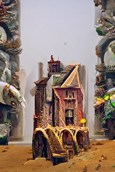 Whimsical Townscape in a Colorful, Detailed Style