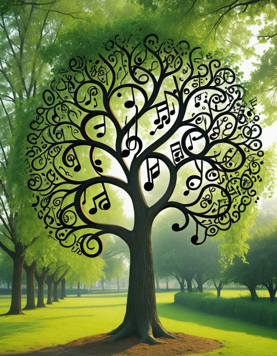 Tree Branches Shaped like Melodic Musical Notes