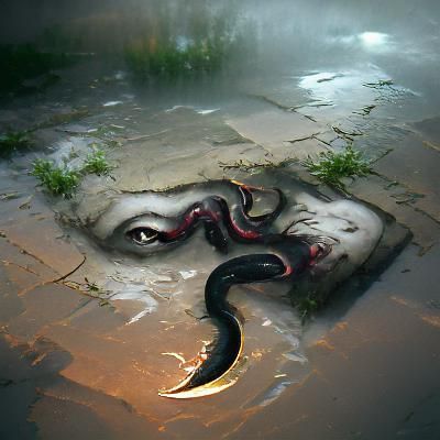 Ethereal Landscape with a Hidden Serpent