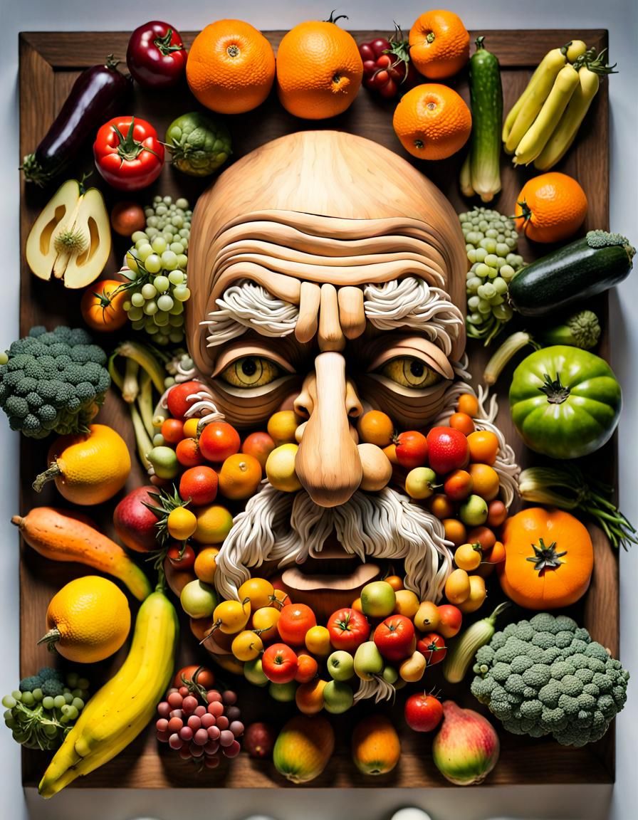 Fruit and Vegetable Sculpture in the Style of Giuseppe Arcim...