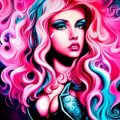 Vibrant Barbiecore Scene in Ultra Detailed Graffiti Style