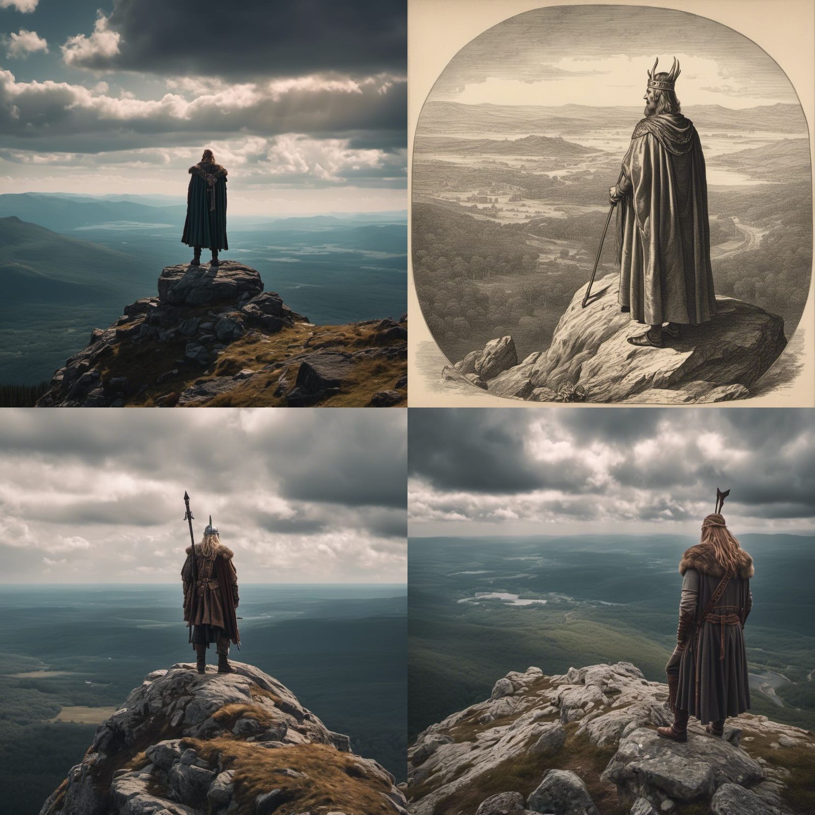 Norse King Ruling Over Fjord Kingdom in Epic Cyborg Style