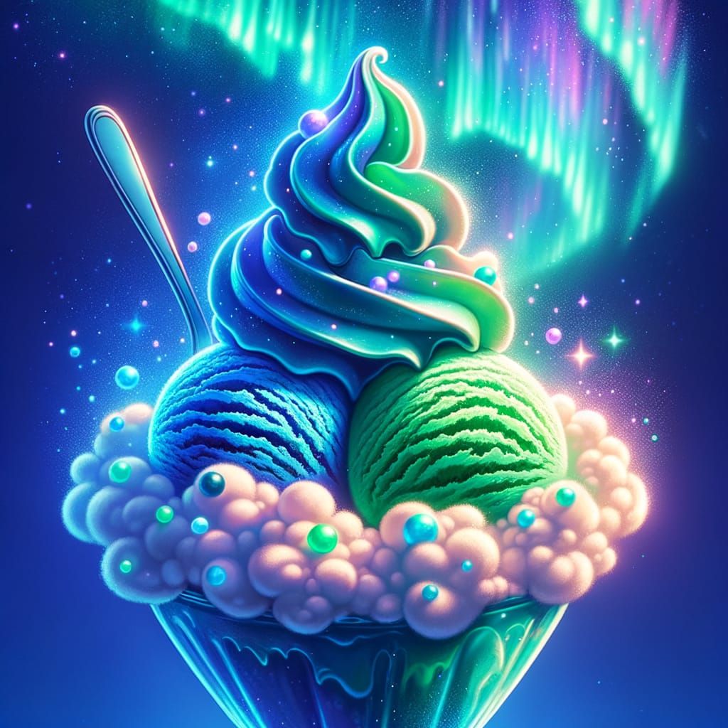 Aurora Ice Cream Sundae with Cloud Topping