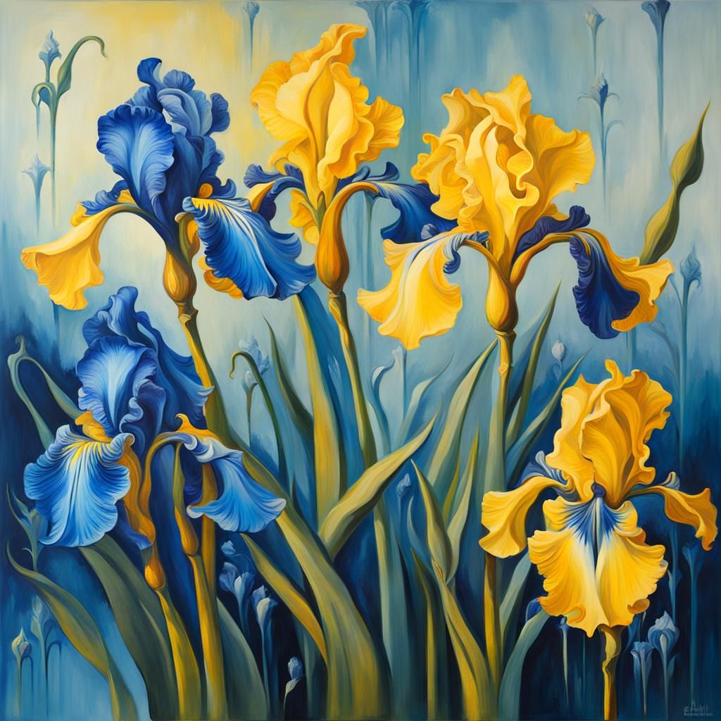 Surrealistic Blooms Amidst a Melting Canvas