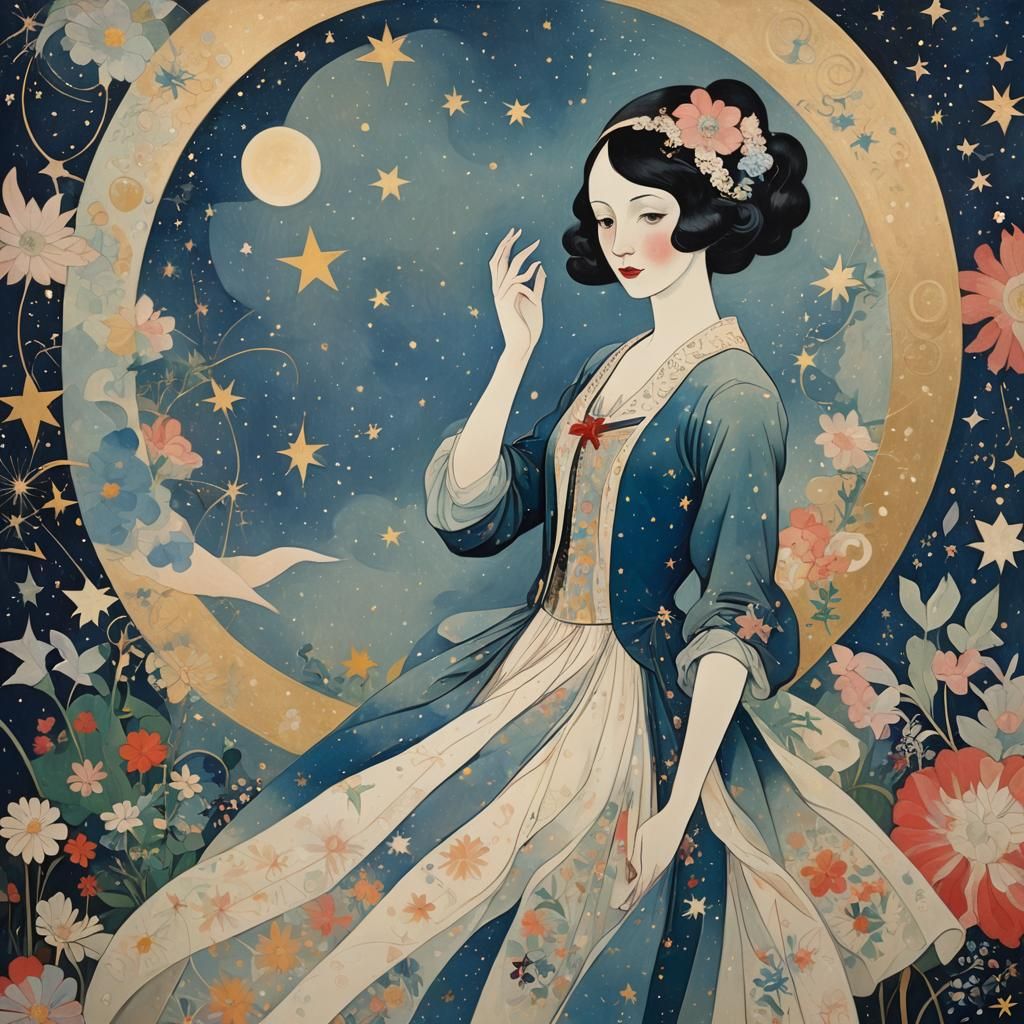 Whirling Space Dancer in Cosmic Oasis