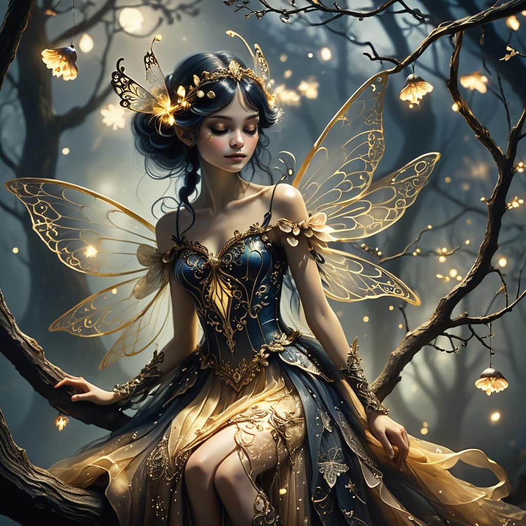 Enchanted Dark Fairy Illustration