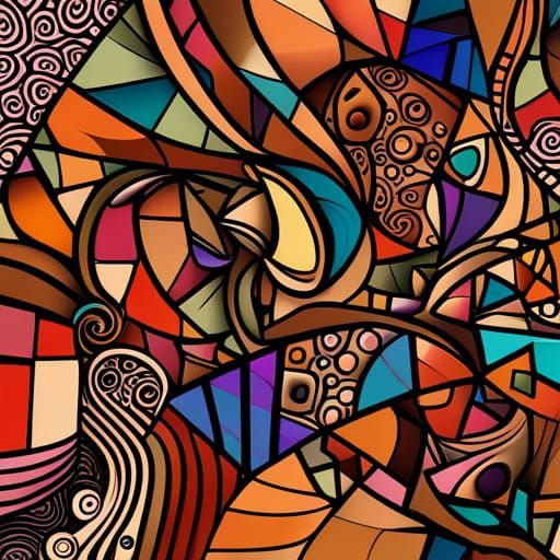 Fractured Female Form in Neo-Cubist Style