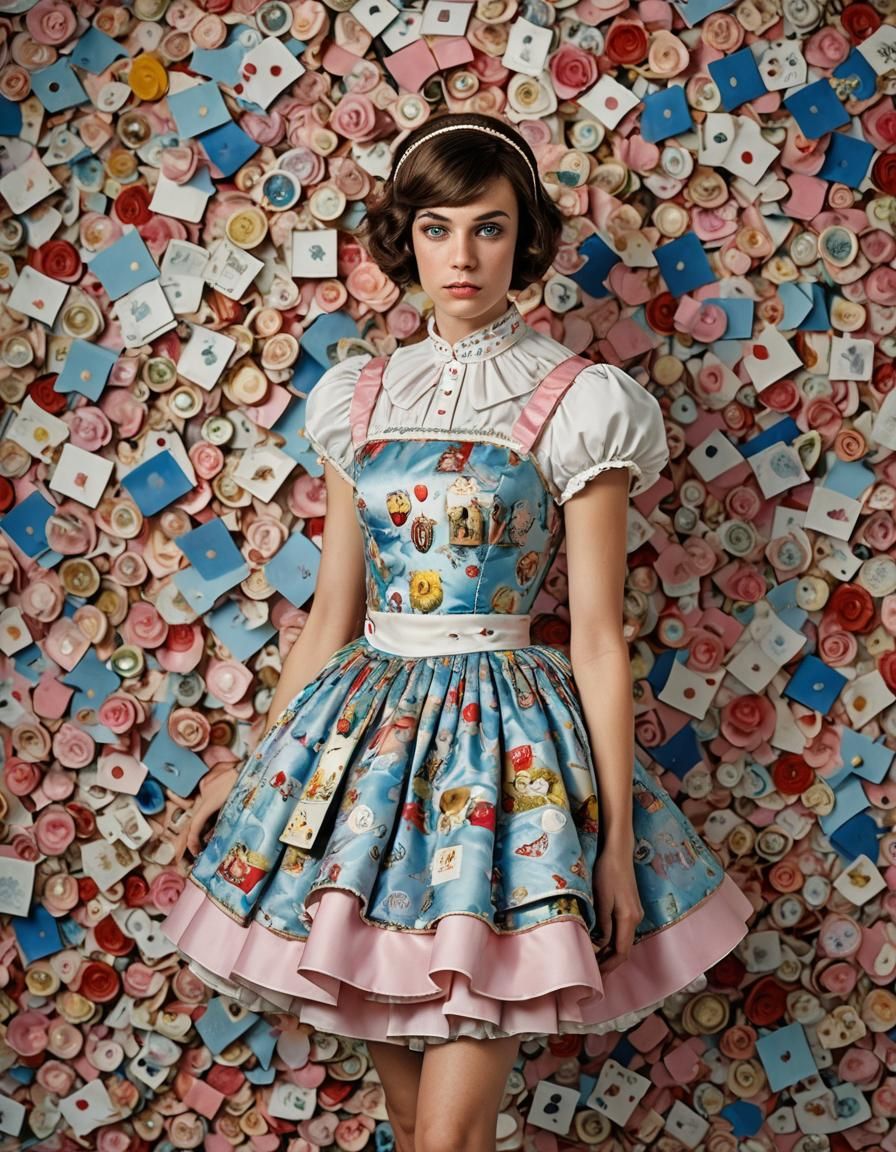 Muscular Tomboy in Elegant Alice in Wonderland Ballroom Gown